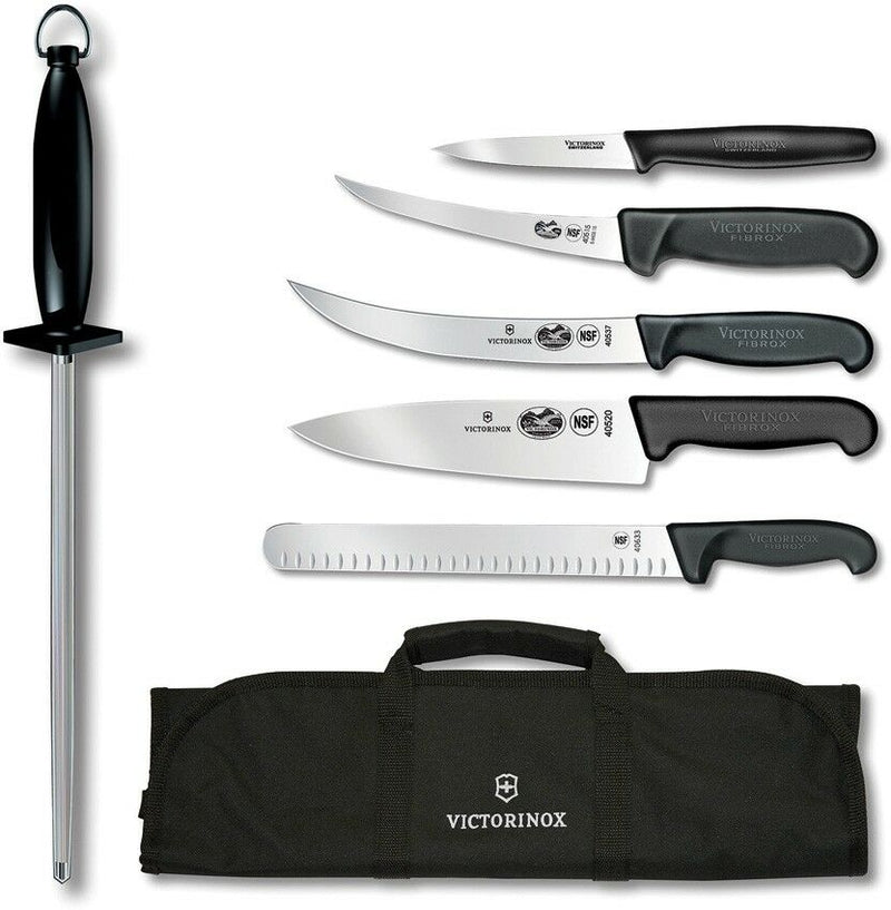 Victorinox Set Natural 7 Pc Set Fixed Knife Carbon Stainless Blade Synthetic Handle 5100371X4 -Victorinox - Survivor Hand Precision Knives & Outdoor Gear Store