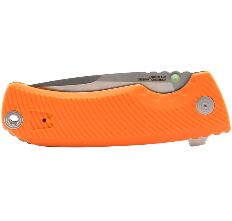 SOG Tellus FLK Framelock Folding Knife 3.75" CRYO 440 Steel Blade Orange Textured GRN Handle G14060343 -SOG - Survivor Hand Precision Knives & Outdoor Gear Store