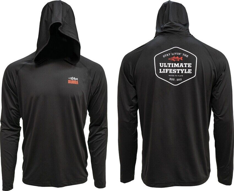 Bubba Blade Perform Hoodie Black XL UPF +50 Solar Shade Relaxed Fit Moisture-Wicking Material B1143190 -Bubba Blade - Survivor Hand Precision Knives & Outdoor Gear Store