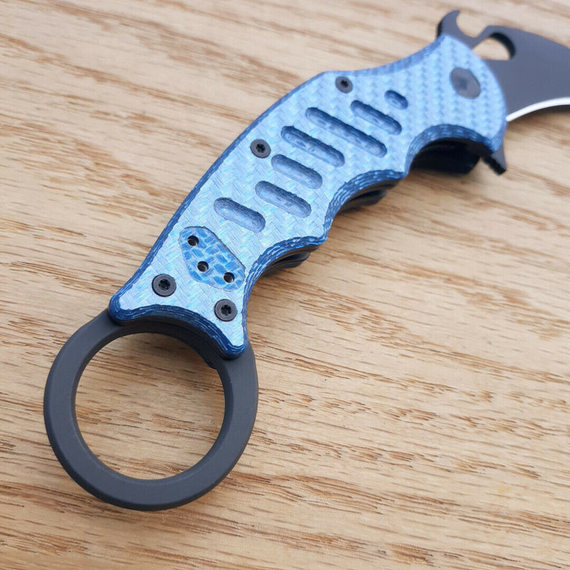 Fox Karambit Framelock Folding Knife 2.5" Stainless Steel Blade Blue G10 Handle 599BLT -Fox - Survivor Hand Precision Knives & Outdoor Gear Store