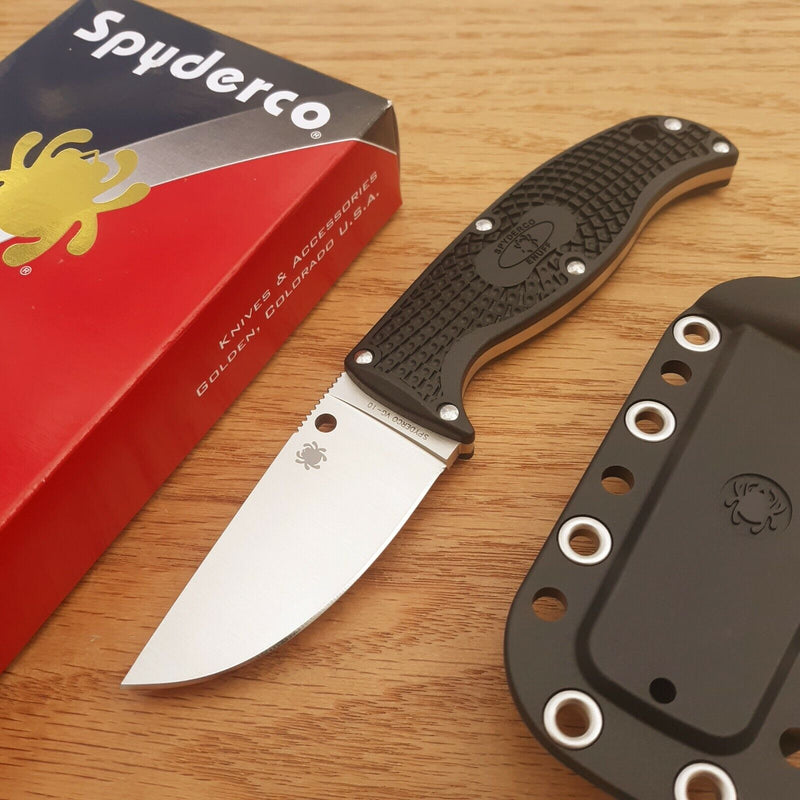 Spyderco Enuff Clip Fixed Knife 2.75" VG-10 Steel Blade Black Bi-Directional Texture FRN Handle FB31CPBK -Spyderco - Survivor Hand Precision Knives & Outdoor Gear Store