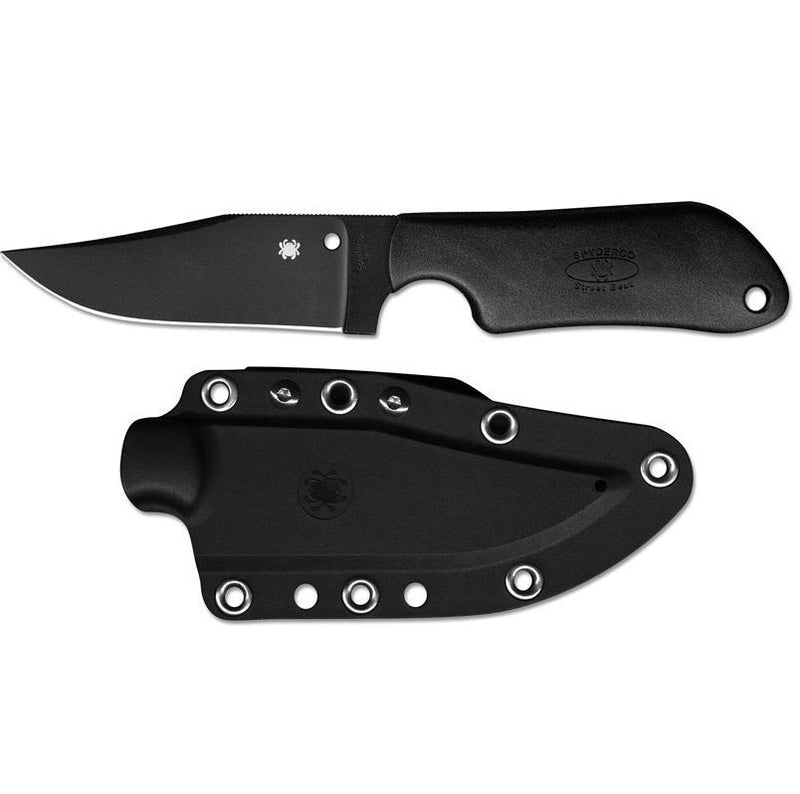 Spyderco Street Beat Light Weight Fixed Knife 3.5" VG-10 Steel Clip Point Blade Black FRN Handle FB15PBBK -Spyderco - Survivor Hand Precision Knives & Outdoor Gear Store