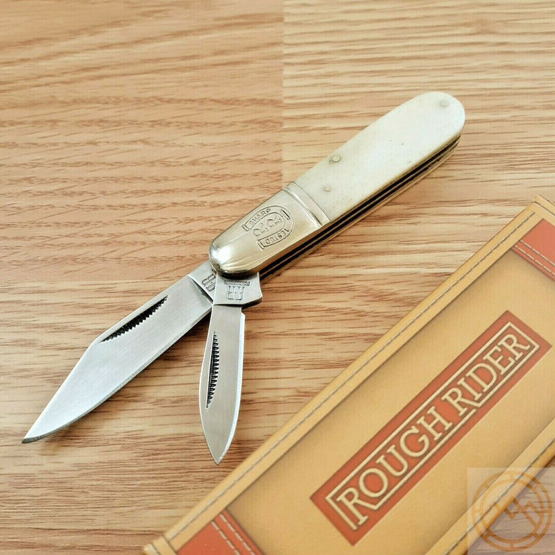 Rough Ryder Barlow Pocket Knife Stainless Steel Blades White Smooth Bone Handle 198 -Rough Ryder - Survivor Hand Precision Knives & Outdoor Gear Store