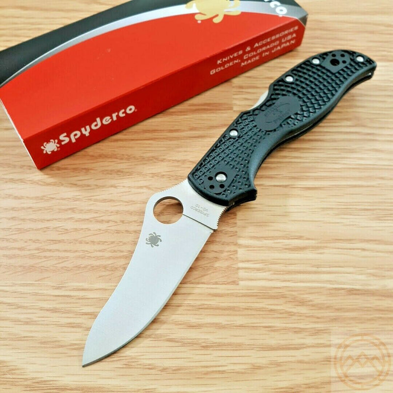 Spyderco Stretch 2 Lockback Folding Knife 3.5" VG-10 Steel Blade Black Textured FRN Handle 90PBK2 -Spyderco - Survivor Hand Precision Knives & Outdoor Gear Store