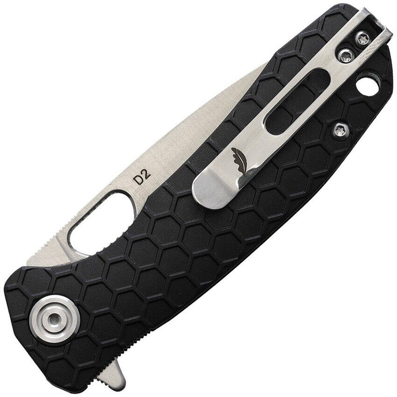 Honey Badger Knives Small Linerlock Folding Knife 2.75" D2 Tool Steel Drop Point Blade Black Textured GRN Handle 1026 -Honey Badger Knives - Survivor Hand Precision Knives & Outdoor Gear Store