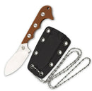 QSP Knife Neckmuk Neck Fixed Knife 2.88" D2 Tool Steel Blade Brown G10 Handle 125B -QSP Knife - Survivor Hand Precision Knives & Outdoor Gear Store