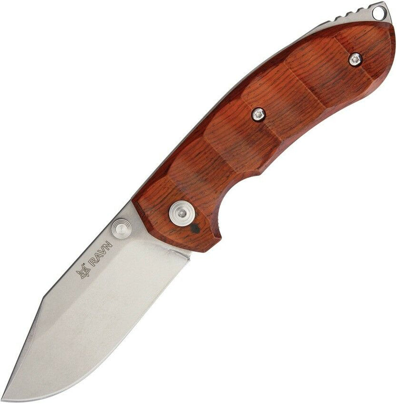 Fox Ravn Linerlock Folding Knife 3.5" N690Co Steel Blade Cocobolo Wood Handle 514 -Fox - Survivor Hand Precision Knives & Outdoor Gear Store