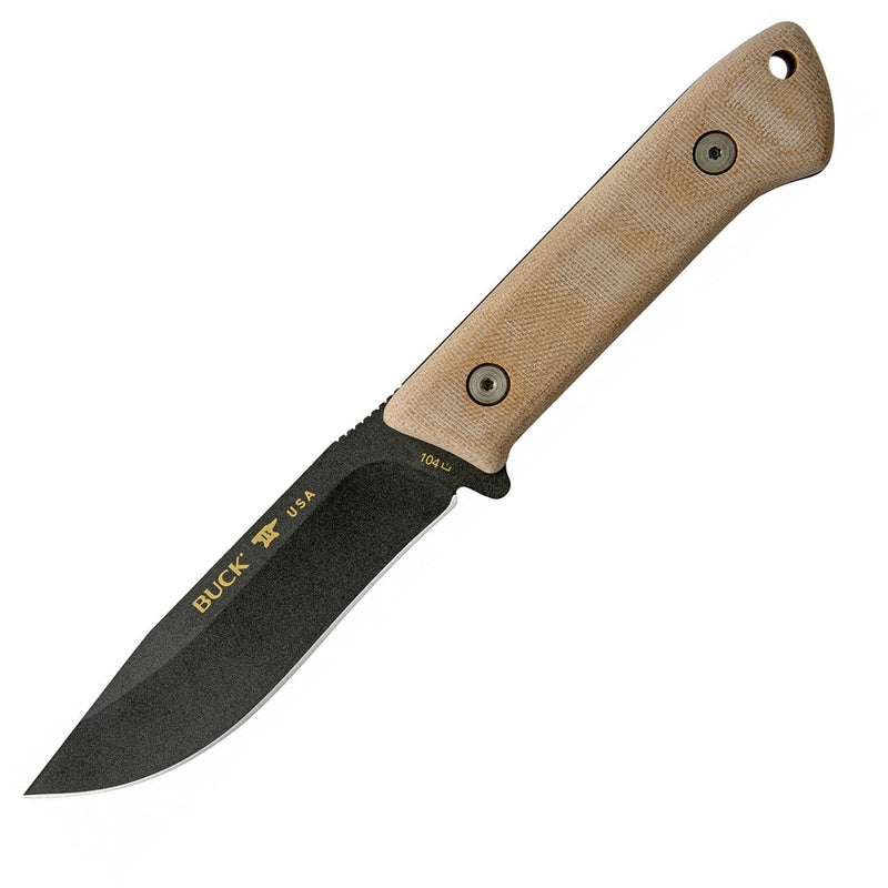 Buck Compadre Camp Fixed Knife 4.75" 5160 Steel Blade Natural Canvas Micarta Handle 104BRS1 -Buck - Survivor Hand Precision Knives & Outdoor Gear Store