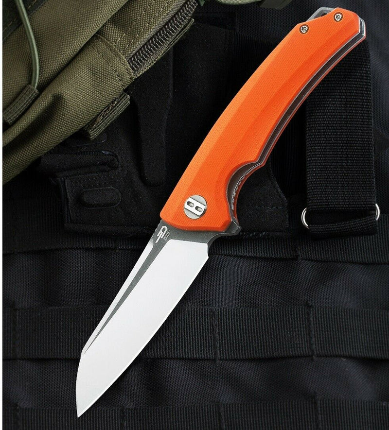 Bestech TEXEL Liner Folding Knife 3.25" D2 Tool Steel Blade Orange G10 Handle G21D2 -Bestech Knives - Survivor Hand Precision Knives & Outdoor Gear Store