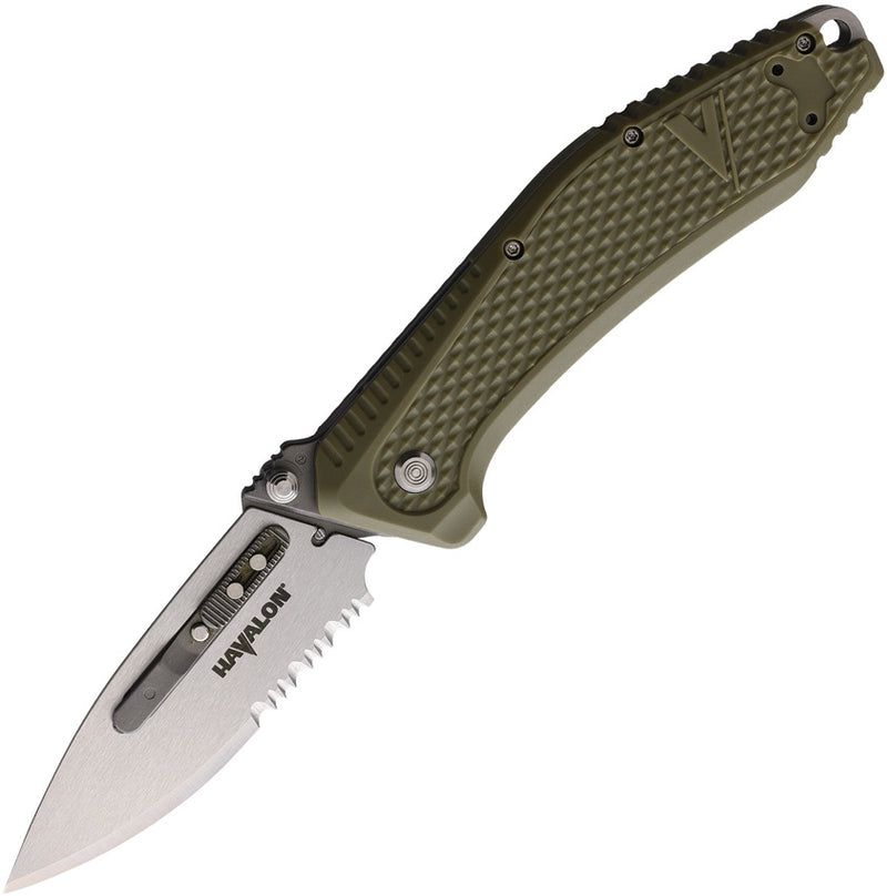 Havalon EDC REDI-Lock A/O Folding Knife 3" AUS-8 Steel Blade Green Textured Synthetic Handle XTCREDIG -Havalon - Survivor Hand Precision Knives & Outdoor Gear Store