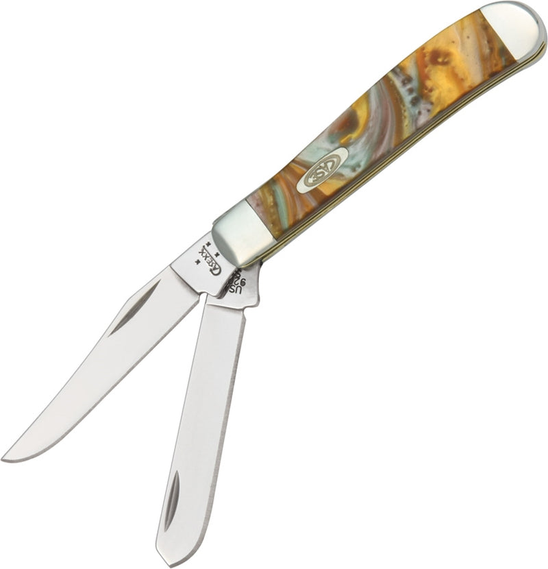 Case XX Mini Trapper Pocket Knife Stainless Steel Blades Abalone Corelon Handle 9207AB -Case Cutlery - Survivor Hand Precision Knives & Outdoor Gear Store