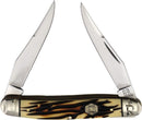 Rough Ryder Muskrat Pocket Knife Stainless Steel Clip Blades Imitation Stag Handle 2367 -Rough Ryder - Survivor Hand Precision Knives & Outdoor Gear Store