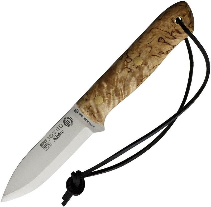 Joker Nordico Fixed Knife 4" Sandvik 14C28N Steel Blade Curly Birch Handle RCL115 -Joker - Survivor Hand Precision Knives & Outdoor Gear Store
