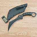 TOPS Tac Fixed Knife 7.13" 1095 Carbon Steel Black Traction Coating Karambit Blade Micarta Handle TAC01 -TOPS - Survivor Hand Precision Knives & Outdoor Gear Store