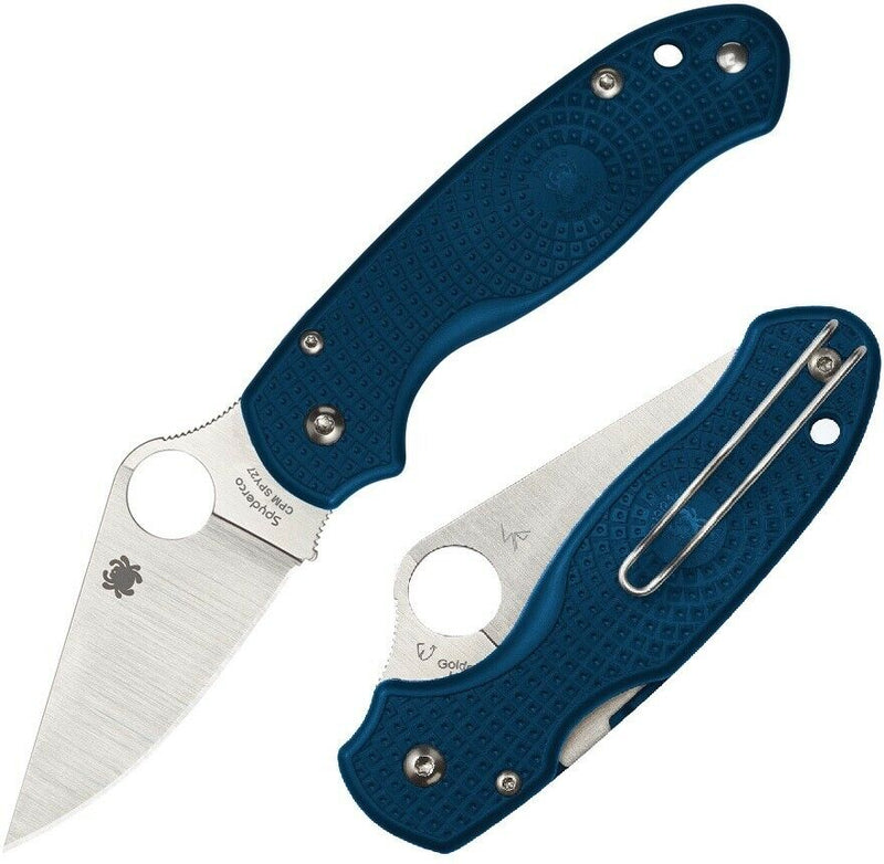 Spyderco Para 3 Compression Folding Knife 3" CPM SPY27 Steel Blade Blue Texture FRN Handle 223PCBL -Spyderco - Survivor Hand Precision Knives & Outdoor Gear Store