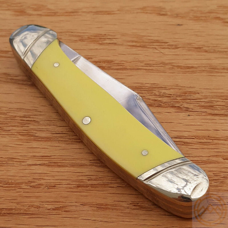 Rough Ryder Copperhead Pocket Knife Stainless Steel Clip And Spey Blades Yellow Smooth Synthetic Handle 2287 -Rough Ryder - Survivor Hand Precision Knives & Outdoor Gear Store