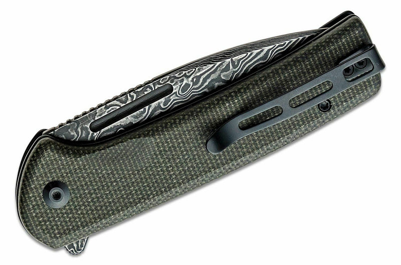 Civivi Conspirator Folding Knife 3.48" Damascus Steel Blade Green Micarta Handle C21006DS1 -Civivi - Survivor Hand Precision Knives & Outdoor Gear Store