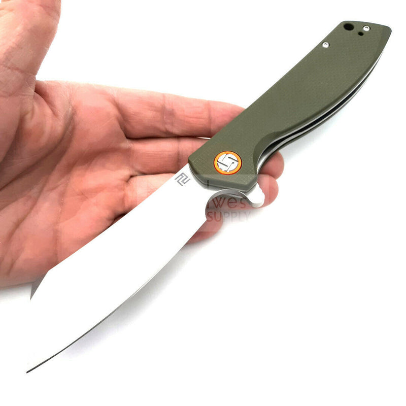 Artisan Cutlery Tomahawk Folding Knife 3.75" D2 Tool Steel Blade Green G10 Handle 1815PGNF -Artisan Cutlery - Survivor Hand Precision Knives & Outdoor Gear Store