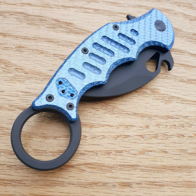 Fox Karambit Framelock Folding Knife 2.5" Stainless Steel Blade Blue G10 Handle 599BLT -Fox - Survivor Hand Precision Knives & Outdoor Gear Store