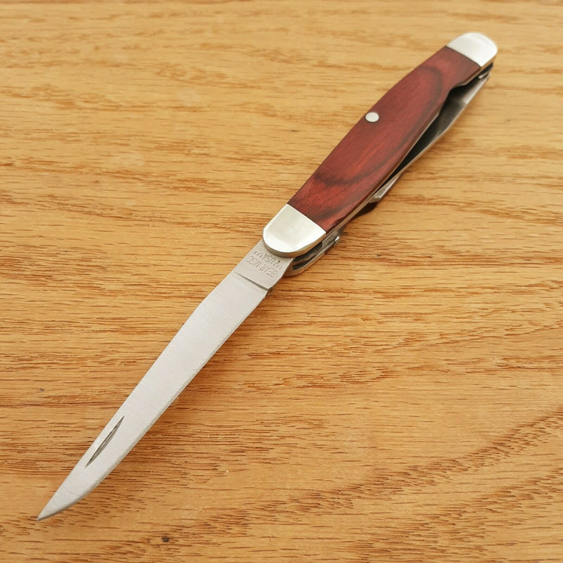 Bear & Son Large Muskrat Pocket Knife Stainless Steel Twin Clip Blades Rosewood Handle 2247R -Bear & Son - Survivor Hand Precision Knives & Outdoor Gear Store