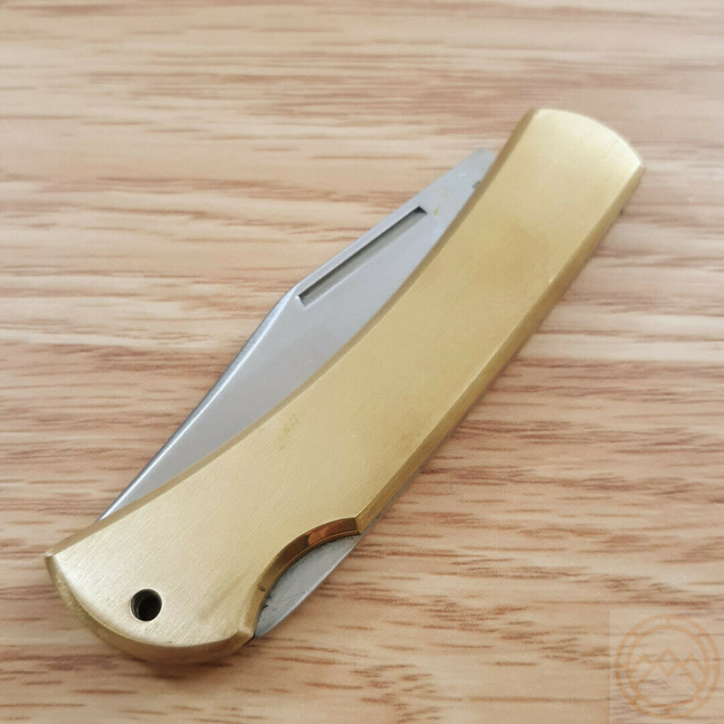 Rough Ryder Lockback Folding Knife 2.5" 440 Steel Clip Blade Brushed Brass Handle 1978 -Rough Ryder - Survivor Hand Precision Knives & Outdoor Gear Store