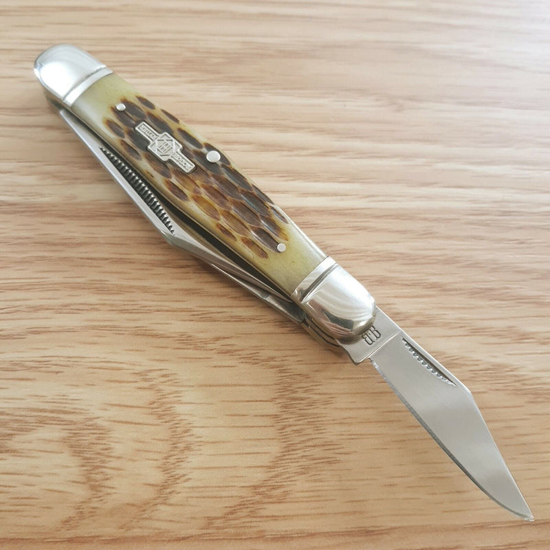 Rough Ryder Whittler Pocket Knife Stainless Steel Blades Amber Jigged Bone Handle 106 -Rough Ryder - Survivor Hand Precision Knives & Outdoor Gear Store