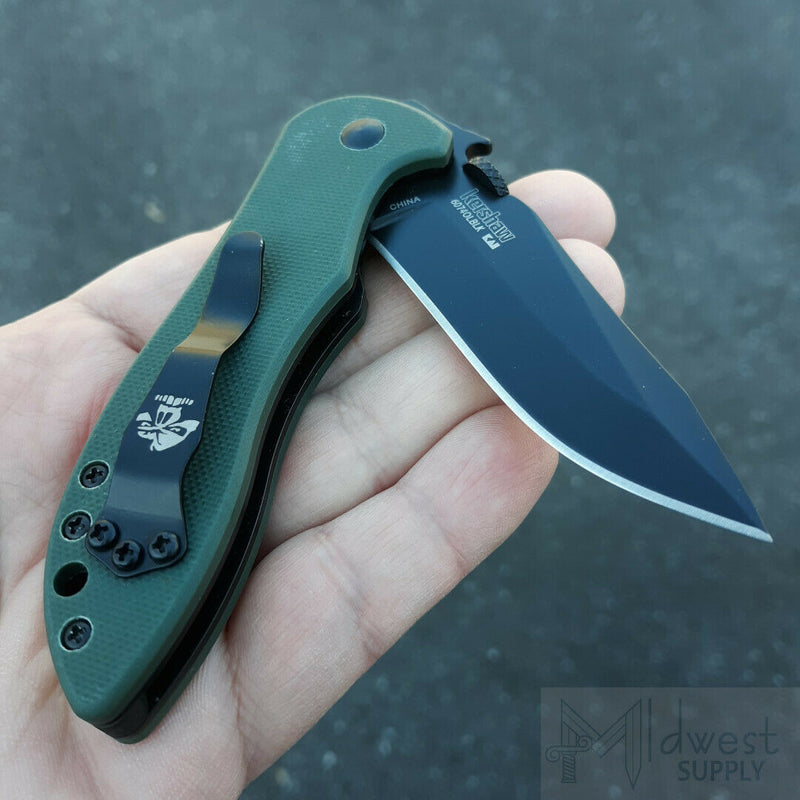 Kershaw Emerson CQC-5K Folding Knife 3" 8Cr13MoV Steel Blade Green G10 Handle 6074OLBLK -Kershaw - Survivor Hand Precision Knives & Outdoor Gear Store