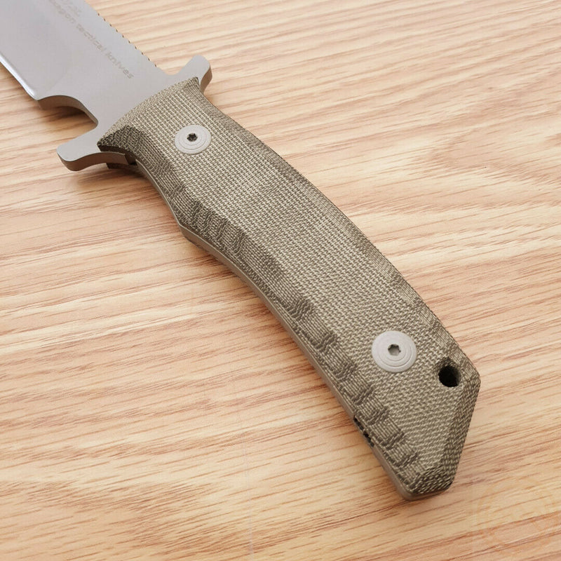 Fox E.T.K. Exagon Fixed Knife 6.75" 440C Steel Blade Green Canvas Micarta Handle 1663TK -Fox - Survivor Hand Precision Knives & Outdoor Gear Store