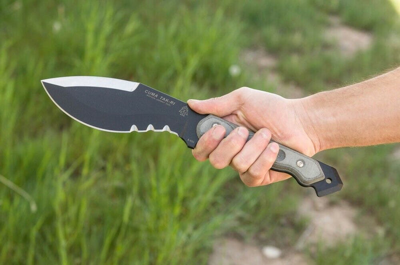 TOPS CUMA TAK-RI Fixed Knife 7" 1095HC Steel Full Tang Blade Gray Micarta Handle CUMATK02 -TOPS - Survivor Hand Precision Knives & Outdoor Gear Store
