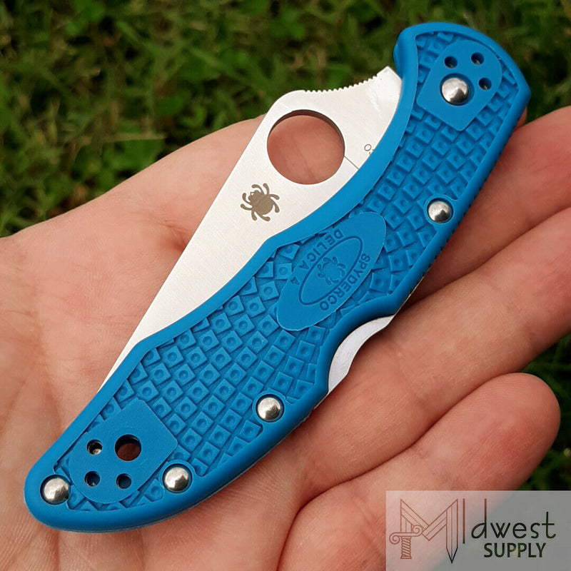 Spyderco Delica Lockback Folding Knife 3" VG-10 Steel Blade Blue Textured FRN Handle 11FPBL -Spyderco - Survivor Hand Precision Knives & Outdoor Gear Store