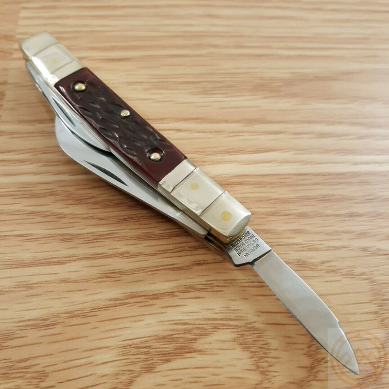 Hen & Rooster Congress Pocket Knife Carbon Steel Blades Brown Pick Bone Handle 324CBRPB -Hen & Rooster - Survivor Hand Precision Knives & Outdoor Gear Store