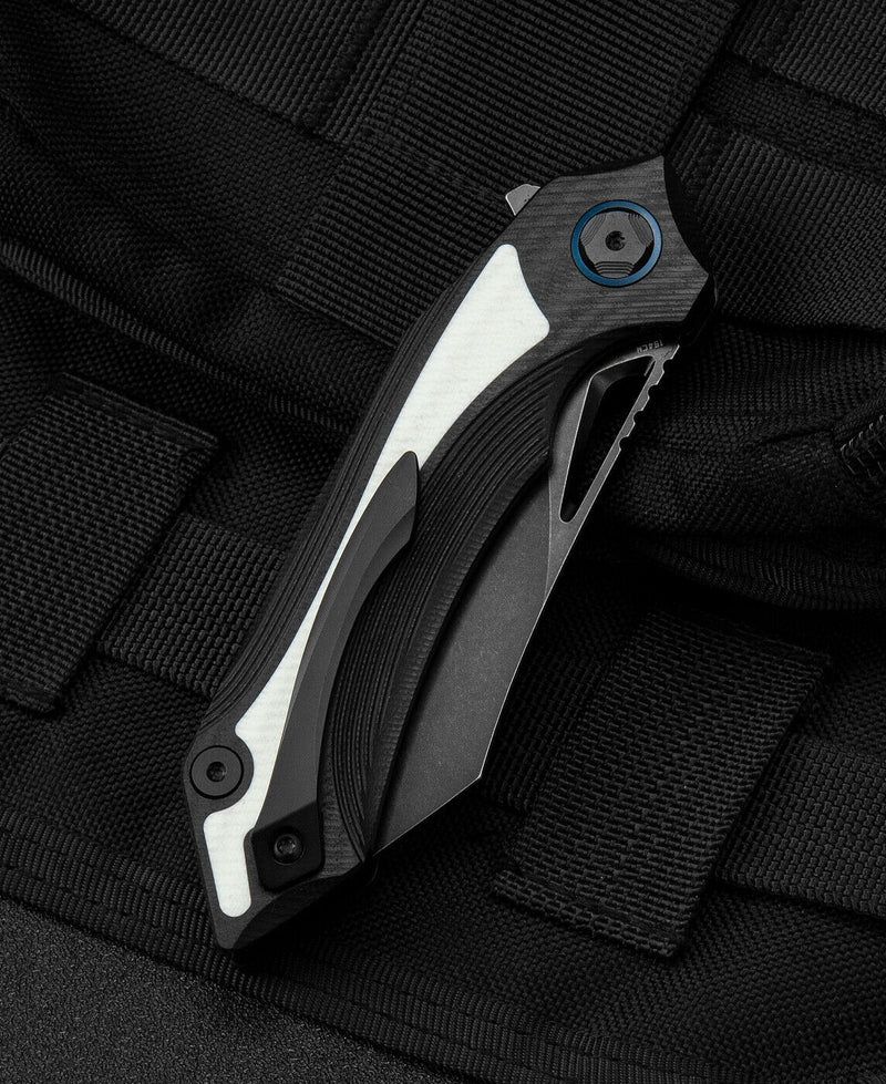 Bestech Knives Kasta Liner Folding Knife 3.5" 154CM Steel Blade Black And White G10 Handle KG45D -Bestech Knives - Survivor Hand Precision Knives & Outdoor Gear Store