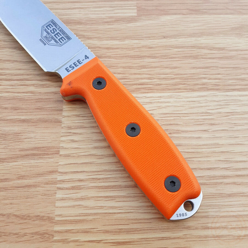 ESEE Model 4 Fixed Knife 4.5" S35VN Steel Drop Point Blade Orange G10 Handle 4PS35VOR -ESEE - Survivor Hand Precision Knives & Outdoor Gear Store