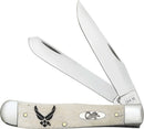 Case XX U.S. Air Force Pocket Knife Stainless Steel Blades Natural Smooth Bone Handle 32403 -Case Cutlery - Survivor Hand Precision Knives & Outdoor Gear Store