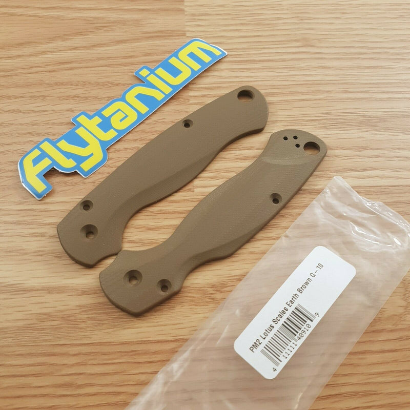 Flytanium PM2 Lotus Scales Uses Hardware From Stock Knife Earth Brown G10 Construction 815 -Flytanium - Survivor Hand Precision Knives & Outdoor Gear Store