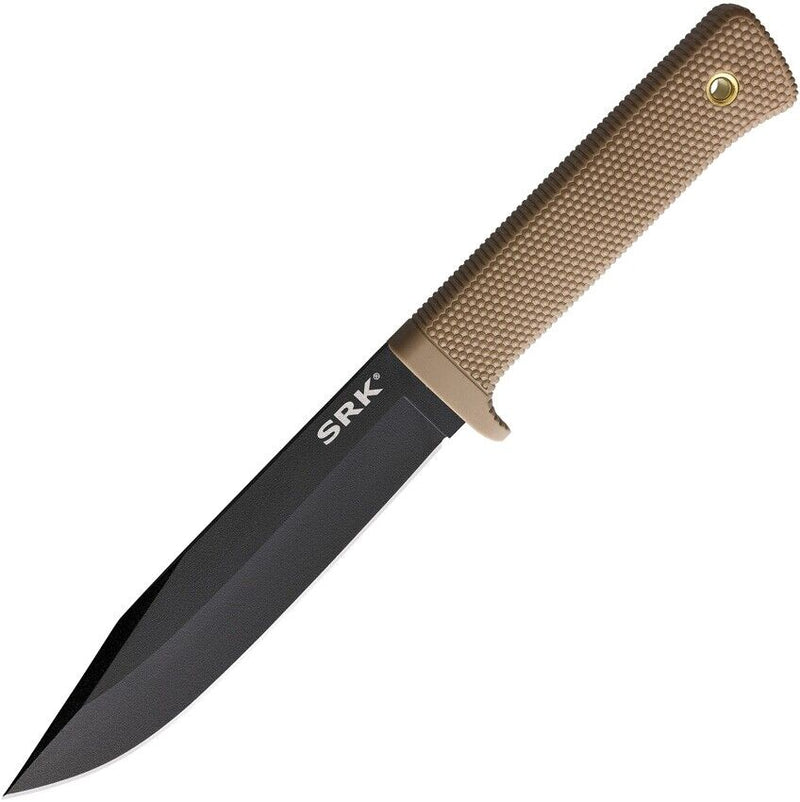 Cold Steel SRK Compact Fixed Knife 6" Black Tuff-Ex Coated SK5 Carbon Steel Clip Point Blade Desert Tan Kray-Ex Handle 49LCKDTBK -Cold Steel - Survivor Hand Precision Knives & Outdoor Gear Store