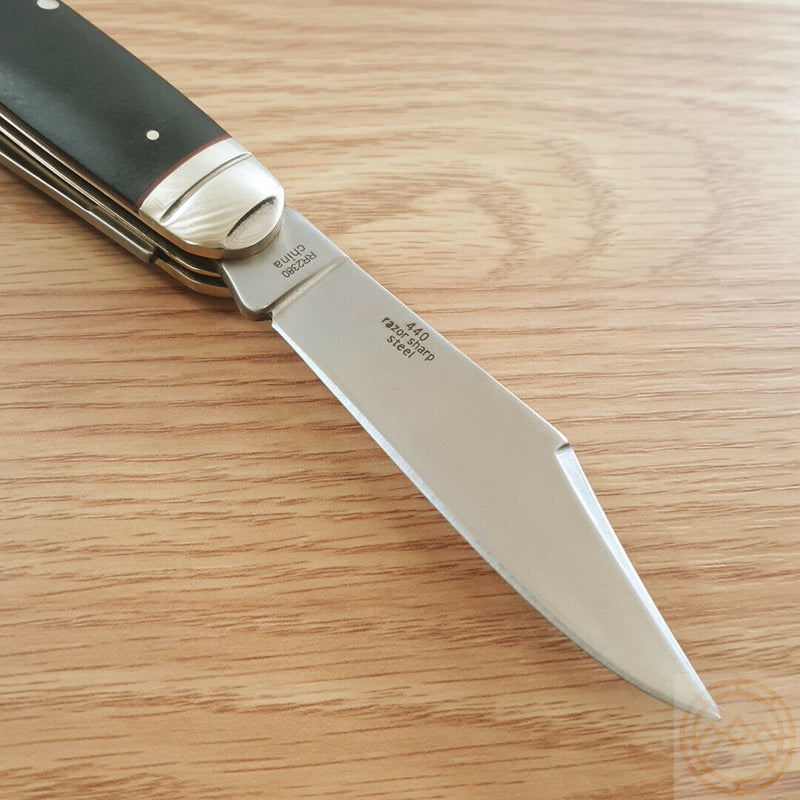 Rough Ryder Cattleman Pocket Knife 440 Steel Clip/Pen Blades Black Micarta Handle 2380 -Rough Ryder - Survivor Hand Precision Knives & Outdoor Gear Store