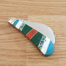 Rough Ryder Hawkbill Folding Knife 440B Steel Blade Stone/Abalone/MOP/Malachite And Turquoise 2406 -Rough Ryder - Survivor Hand Precision Knives & Outdoor Gear Store