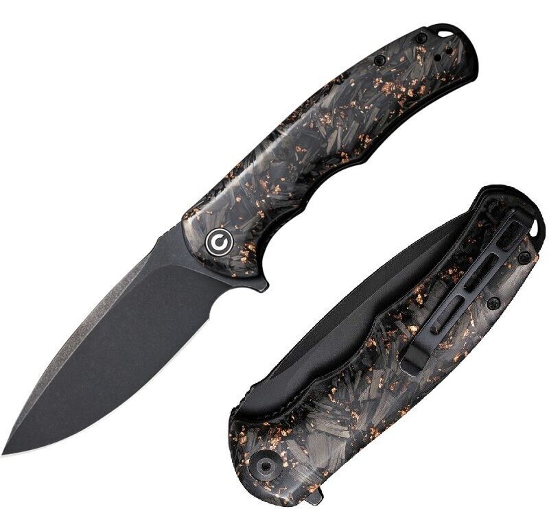 Civivi Praxis Folding Knife 3.75" 9Cr18MoV Steel Extended Tang Blade Shredded Carbon Fiber/Resin Handle C803I -Civivi - Survivor Hand Precision Knives & Outdoor Gear Store