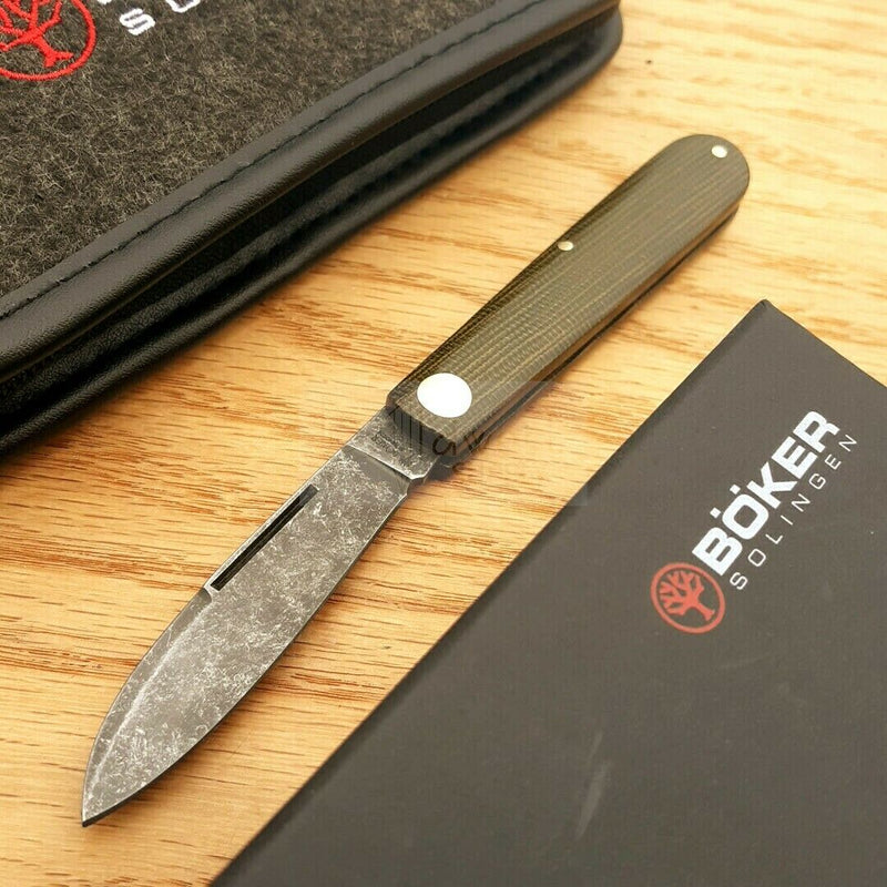 Boker Prime Barlow Folding Knife 2.75" Carbon Steel Blade OD Green Micarta Handle 115942 -Boker - Survivor Hand Precision Knives & Outdoor Gear Store
