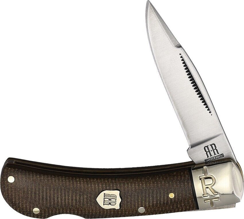 Rough Ryder Lockback Folding Knife Stainless Steel Blade Brown Burlap Micarta Handle 2337 -Rough Ryder - Survivor Hand Precision Knives & Outdoor Gear Store