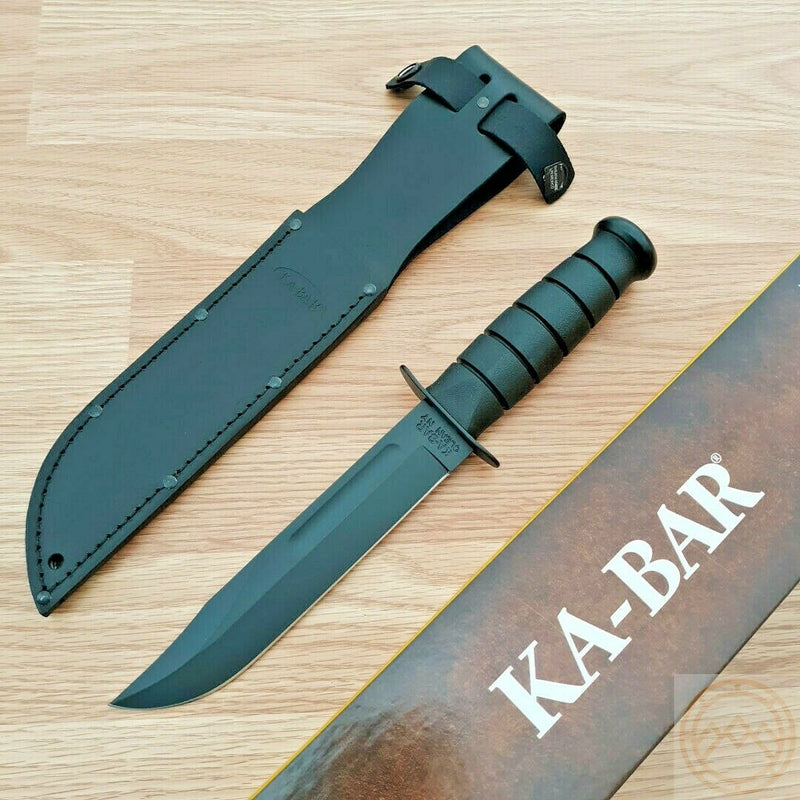 KA-BAR USA Fighting Fixed Knife 7" 1095 Steel Blade Black Rubber G / Carbon Handle 1211 -Ka-Bar - Survivor Hand Precision Knives & Outdoor Gear Store