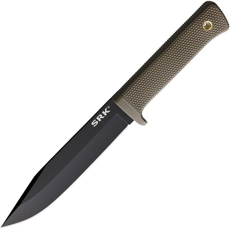 Cold Steel SRK Fixed Knife 6" Black Tuff-Ex Coated SK5 Carbon Steel Clip Point Blade Dark Earth Kray-Ex Handle 49LCKDEBK -Cold Steel - Survivor Hand Precision Knives & Outdoor Gear Store