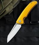 Bestech Knives TEXEL Folding Knife 3.25" D2 Tool Steel Blade Yellow G10 Handle G21C2 -Bestech Knives - Survivor Hand Precision Knives & Outdoor Gear Store