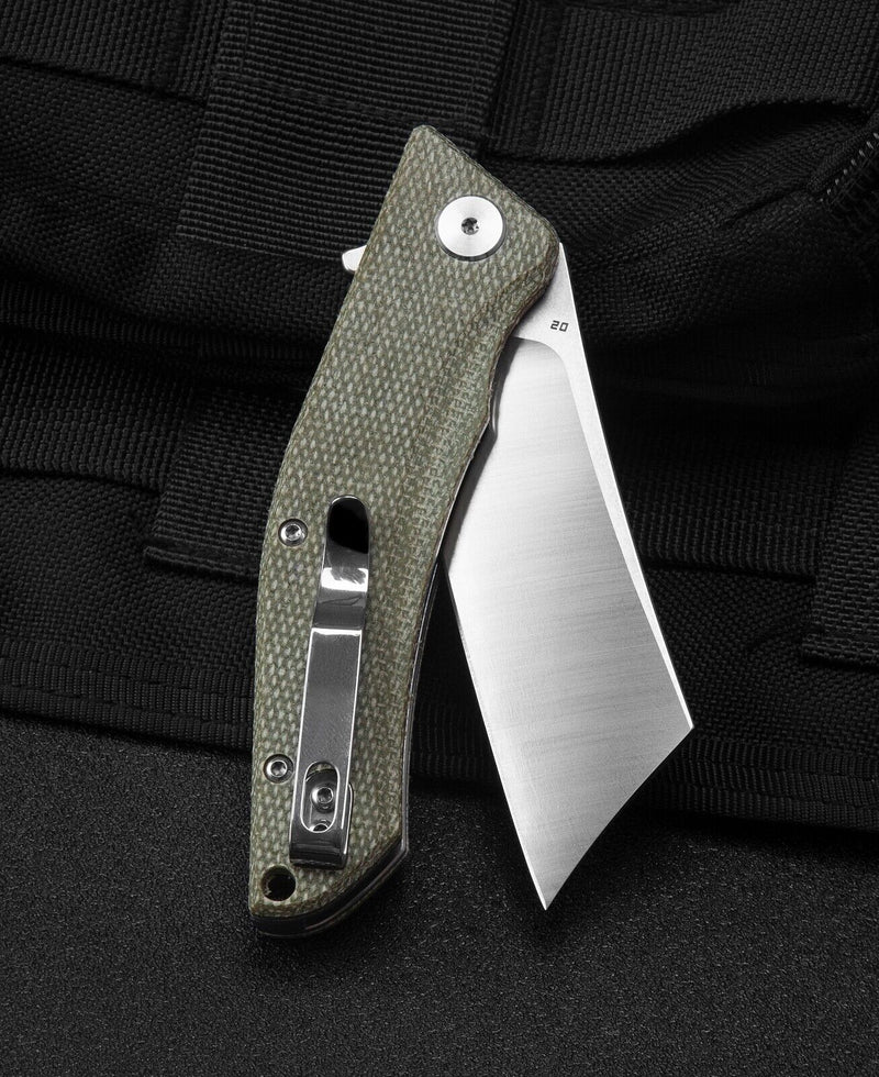 Bestech Knives Cubis Folding Knife 3.13" D2 Tool Steel Blade Beige Canvas Micarta Handle KG42B -Bestech Knives - Survivor Hand Precision Knives & Outdoor Gear Store