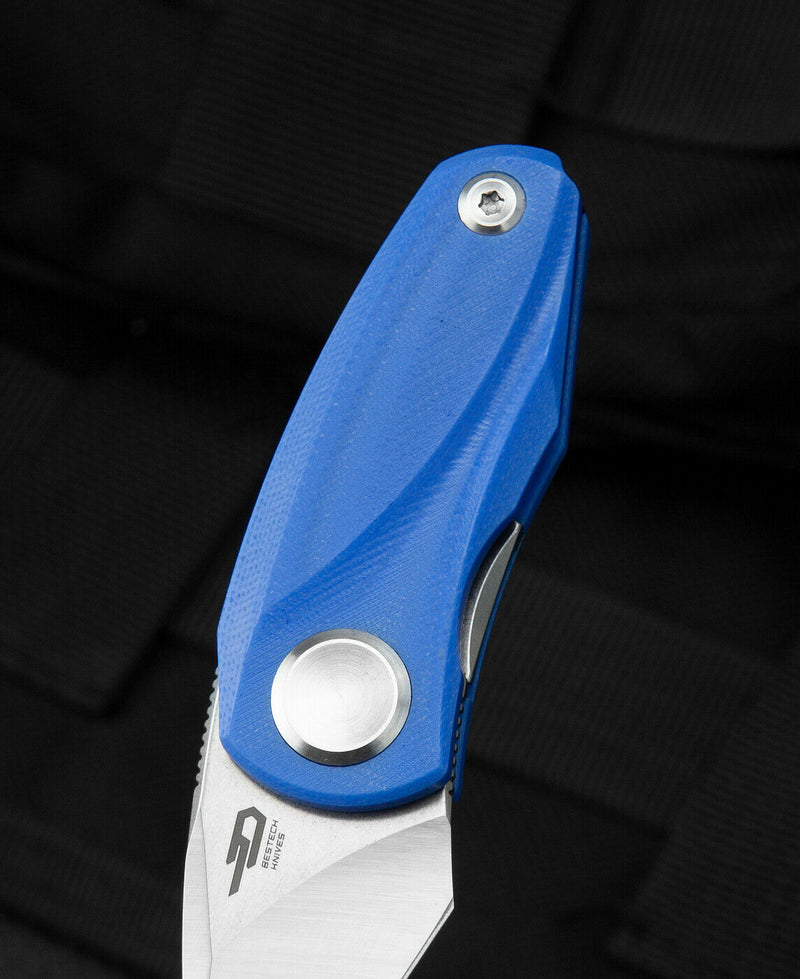 Bestech Knives Tulip Folding Knife 1.5" 14C28N Steel Blade Blue G10 Handle KG38D -Bestech Knives - Survivor Hand Precision Knives & Outdoor Gear Store