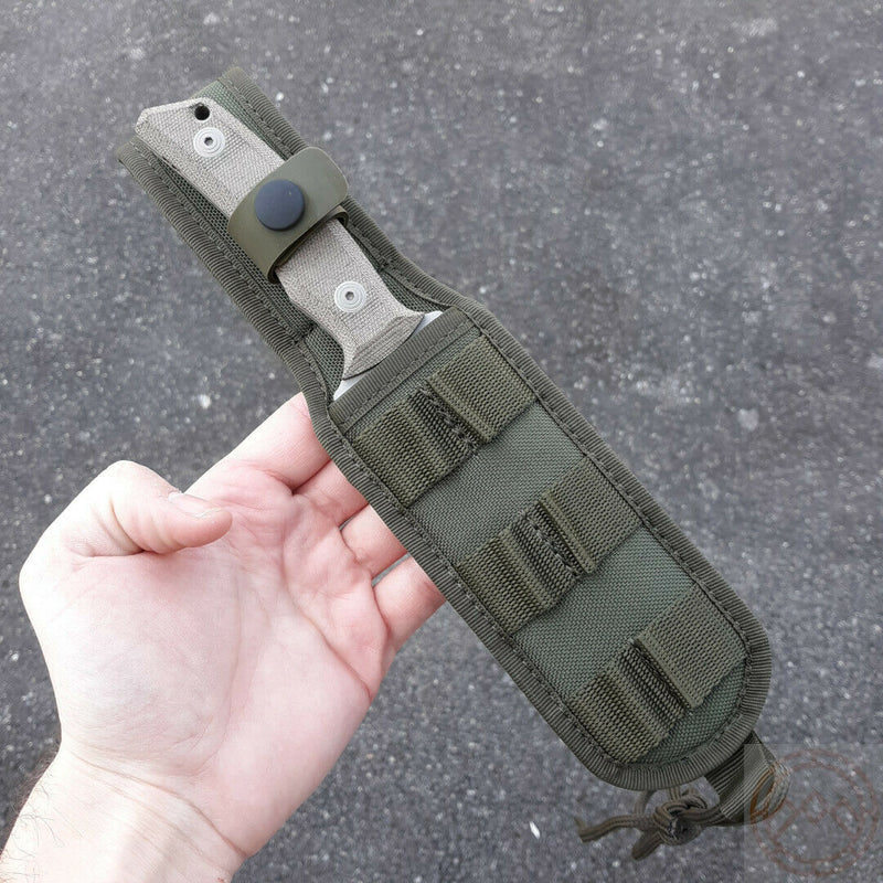 Fox Exagon Tactical Fixed Knife 5.5" 440C Steel Blade Green Canvas Micarta Handle 1665TK -Fox - Survivor Hand Precision Knives & Outdoor Gear Store