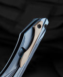 Bestech Knives WIBRA Folding Knife 3.5" Bohler M390 Steel Blade Blue Anodized Titanium Handle KT2001C -Bestech Knives - Survivor Hand Precision Knives & Outdoor Gear Store