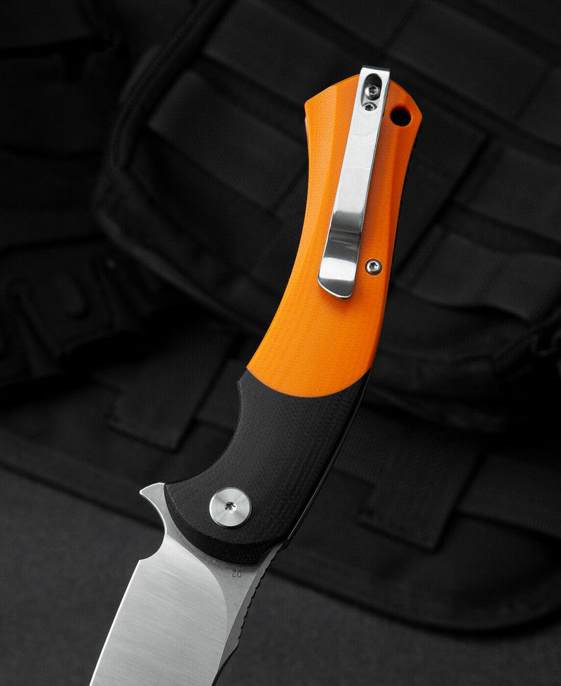 Bestech Knives Penguin Liner Folding Knife 3.63" D2 Tool Steel Blade Black / Orange G10 Handle G32C -Bestech Knives - Survivor Hand Precision Knives & Outdoor Gear Store