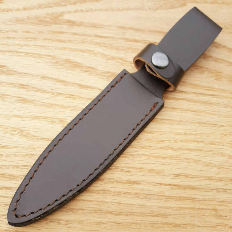 Fox Marine Combat Fixed Knife 5.13" 440C Steel Blade Stacked Leather Handle 1682 -Fox - Survivor Hand Precision Knives & Outdoor Gear Store